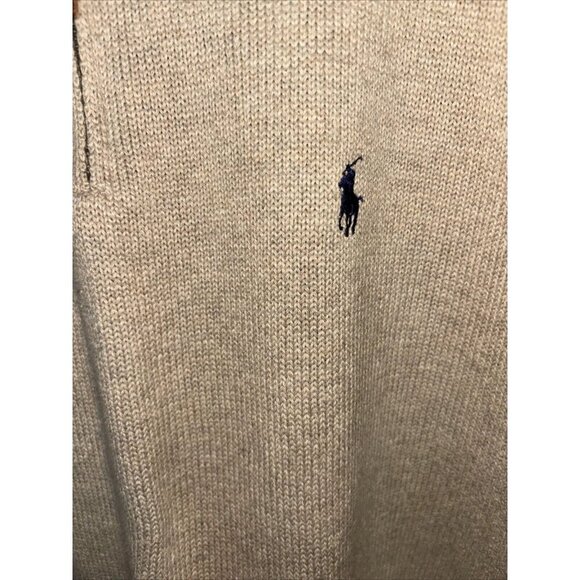POLO RALPH LAUREN 1/4 ZIP PULLOVER SWEATER OATMEAL MENS XXL NEW - Picture 3 of 11